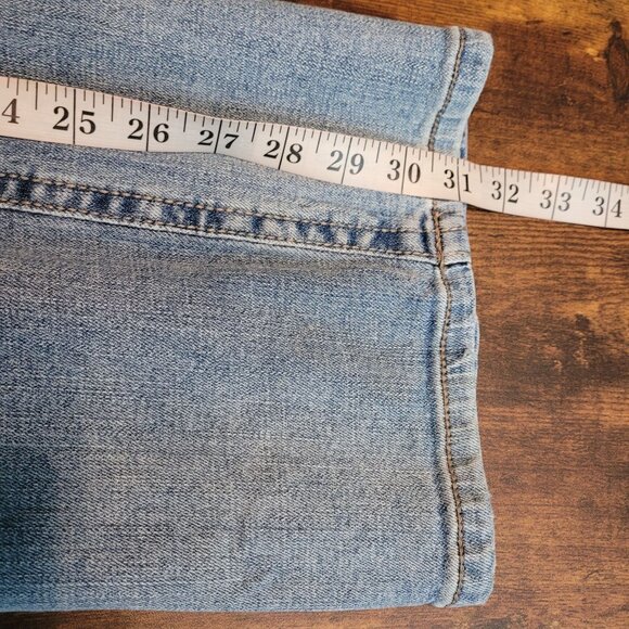 TK Akel Jeans Tag 36x32 Measures 36x31 Slim Bootcut Medium Light Wash Stretch - Picture 10 of 11